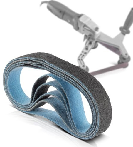 STAHLWERK Schleifvlies 5er Set feine Körnung 40 x 760 mm Schleifband | Vliesbänder | Poliervlies | Universal-Schleifbänder | Schleifmittel für Rohrbandschleifer, Bandschleifer und Schleifgeräte