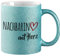Huuraa Glitzertasse Nachbarin mit Herz Geschenk 330ml Blau Nachbarin Präsent