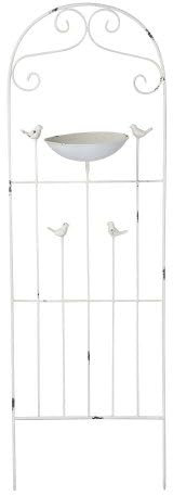 finehomegarden Rankgitter Vogel Futterplatz Vogel Metall weiß Vintage 44x22cm H128 Futterstation Vogeltränke