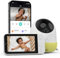 Ellie Baby Pro Monitor inteligente, 5 pulgadas, sin WiFi o monitor WiFi con cámara y audio, seguimiento y análisis del sueño, alarma facial cubierta, detección de respiración, 2.5 KHD, detección de