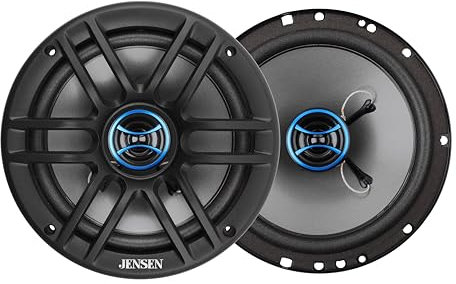 Jensen JS62 2-Way 6 ½ inch Car Speakers with 100 Watt Peak Power & 1 inch Mylar Balanced Dome Tweeter