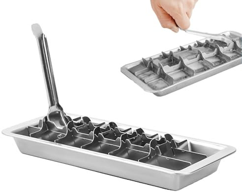 Stainless Steel Trays,Easy Release Tray, Steel Square Ice Tray Maker,18 Slot Metal Tray,Detachable Freezer Square Mold Making for Milk and Drink