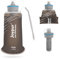Joypur Bouteille d'eau pliable avec filtre 650 ML - Bouteille d'eau Outdoor Survival avec filtre pour l'eau potable Bouteille d'eau Outdoor avec filtre avec capacité de filtration de 5000 L, Gris