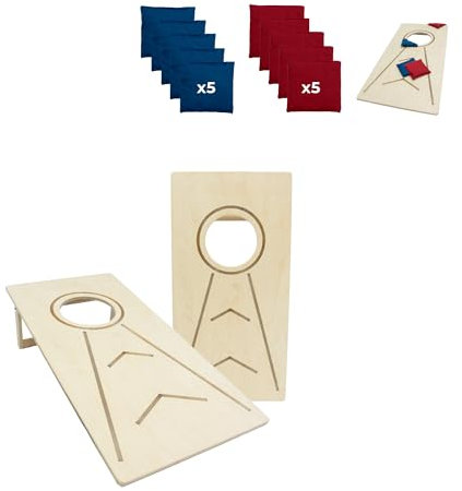 Cornhole PartySpiele Outdoor Indoor, Strandspiel | Wurfspiel für Kinder und Erwachsene Inklusive Sackloch Bags.