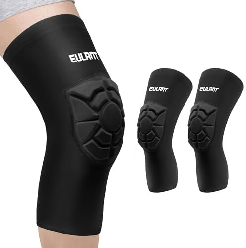 EULANT Volleyball Knieschoner für Jugendliche & Erwachsene, Elastisch Knieprotektoren mtb, Weich Dünn Knieschützer Sleeve für Handball Fussball Torwart Fahrrad (XXL = above 90kg)