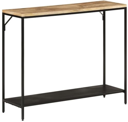 jiangboyue-372729 Table console en bois massif de mangue et fer 90 x 30 x 75 cm