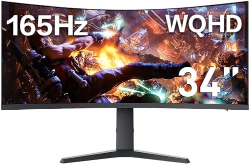 KOORUI Ecran PC Gamer 34 Pouces | Incurvé Ultra-Large WQHD 3440x1440 Moniteur Gaming | 180Hz | 1ms HDR400 | 1000R Modes PIP/PBP | Compatible VESA 75x75mm