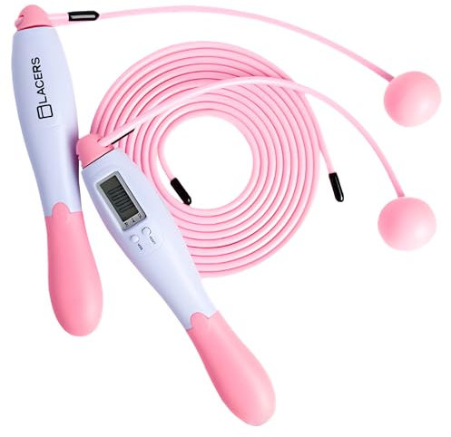Lacers Petrolline Springseil – Verstellbare Fitness-Springseile für Männer, Frauen & Kinder 275cm Profi-Springseil für Cardio, CrossFit, Boxen & Training – Rutschfeste Griffe (Rosa)