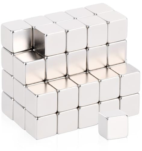 Aenienoe 50 Stück Neodym Magnete Extra Stark 10x10x10mm Mini Magnete Stark Klein Magnets für Magnettafeln Kühlschränk Whiteboard Bastelarbeiten Fotos