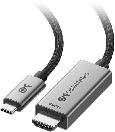 Cable Matters 48Gbps 8K Unidirectional USB C to HDMI 2.1 Cable for macOS, Windows - 3m, Supports 4K@240Hz / 8K@60Hz with HDR, Thunderbolt 4 to HDMI 2.1 Cable, Compatible with Thunderbolt 5 Laptops
