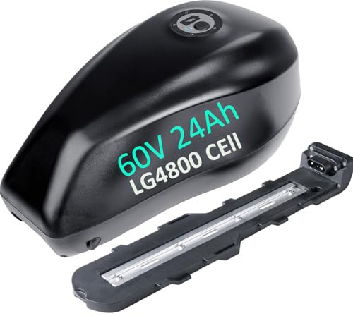 60V 24Ah Batterie de vélo électrique 1500W 2000W Kit de Conversion pour vélo électrique Kit de Roue Avant-arrière(Port de décharge à 6 Broches plaquées Or)