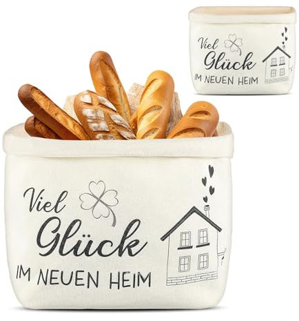 Bocguy Brotkorb, Brotkorb aus Stoff 100% Baumwoll, Einfach zu Tragen Brötchenkorb, Waschbar, Einzugsgeschenk Geschenkidee zum Einzug Brotkörbchen