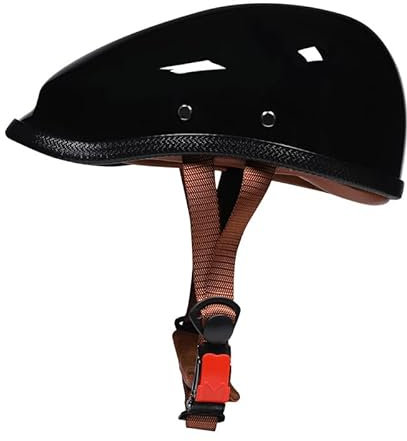 OZXDKJ Stile Berretto Moto Casco Mezzo ECE DOT Omologato, per Adult Motociclo Casco Mezzo Aperto, retrò Caschi Moto Apribili Uomo Donna, Mezzo Casco Scodella,M=(57-58cm),CC