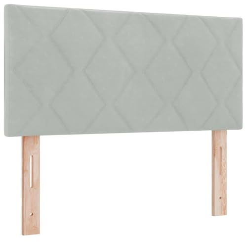 vidaXL Kopfteil Wandmontiert Geometrisch Hellgrau 100 cm Samt, Moderner, höhenverstellbarer Samt-Kopfteil für stylische Schlafzimmer, platzsparendes Design, schickes Möbelstück