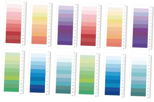 jojofuny 12 Juegos Marcadores de Página Adhesivos Compactos con Gradiente Perfectos Libros y Notas