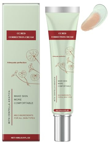 CC Cream Red Correct, Color Correcting CC Creme gegen Rötungen mit Centella Asiatica, Wasserfest Make Up Fondation mit Full Coverage, Hydrating Concealer für Natürlich Gleichmäßigen Alle Hauttypen