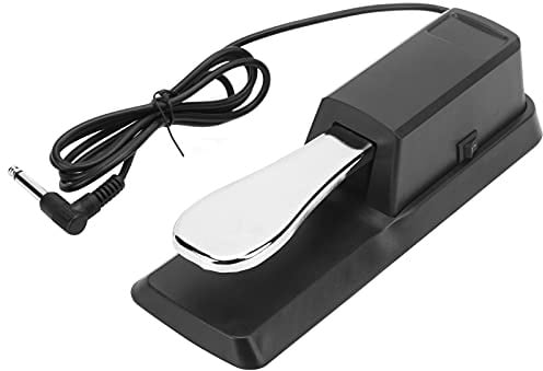 Cryfokt Universelles Metall-Sustain-Pedal mit Polaritätsschalter für E-Piano, MIDI-Keyboard, Synthesizer – 1 Packung