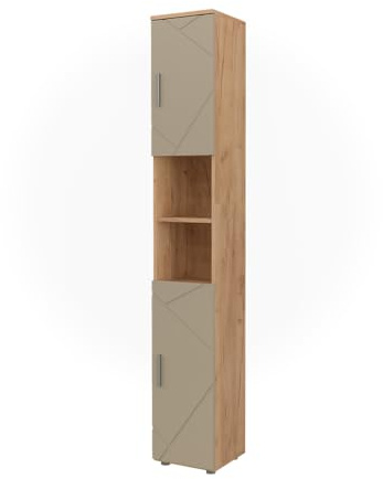 Vicco Badschrank Irma, Beige, 30 x 192 cm | zur Aufbewahrung von Badutensilien und Handtüchern geeignet