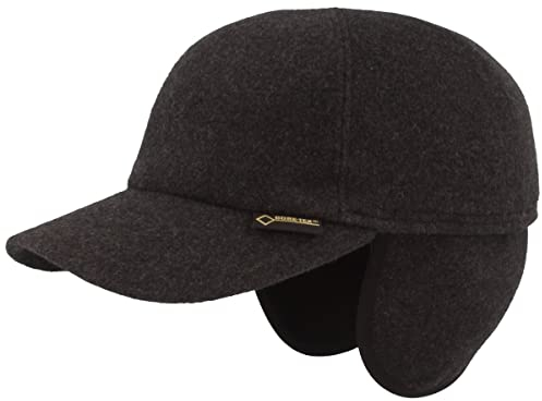 Göttmann Monaco Gore-Tex Baseballcap mit Ohrenklappen aus Wolle - Anthrazit (18) - 56 cm