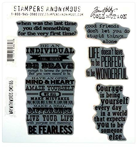 Tim Holtz Cling Mounted Stamp Sets Stampers Anonymous Way with Words Rubber Stamp