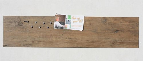 Magnettafel/Magnetboard in Holz-Optik: Eiche Cognac, Pinnwand aus Vinyl mit Stahl-Rückseite, 100cm x 22,5cm