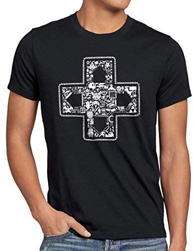 style3 Play Herren T-Shirt Gamer Game Controller, Größe:L, Farbe:Schwarz