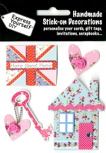 Express Yourself DIY, self Adhesive, House & Hearts Topper - Ideal for Card Making, Scrapbooking, Papercrafts, Childrens Crafts etc