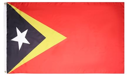 AZ FLAG Flagge Osttimor 90x60 cm Polyester 100D 2 Ösen | Für innen und außen Demokratische Republik Timor-Leste dekorative Flagge doppelte Nähte und verstärkte Kanten mit Metallösen