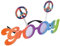 Amscan 250476-55 - Brille Groovy 60´s, Spaßbrille, Mottoparty, Karneval, Accessoire, Scherzbrille, Hippie