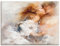 ARTLAND Wanddeko Leinwand Bilder Wandbild 80 x 60 cm Liebe Erotik Paar Malerei Creme Leidenschaftlich B9BS