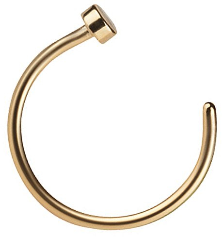 Piersando Fake Piercing Hoop Ring Clip On Klemmring für Septum Tragus Helix Nase Lippe Ohr Intim Nippel Brust Hufeisen Gold 1,0mm x 10mm