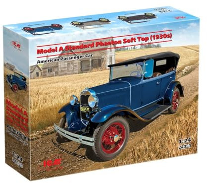 hdfh ICM 1:24 Modell A Phaeton Soft Top (1930er) Schwarz