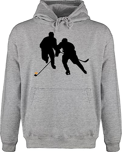 Shirtracer Hoodie Herren Pullover Männer - Eishockey - Eishockeyspieler - XXL - Grau meliert - Hockey eishockeyspiel Pulli Icehockey Geschenk jh001 Eishockey-Fanartikel Spieler Baby