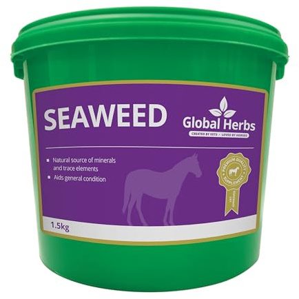 Global Herbs Seaweed Granules for Horses Natural Minerals, Coat & Hoof Support
