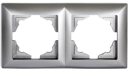 Visage 2-fach Rahmen für 2 Steckdosen Schalter Dimmer Silber
