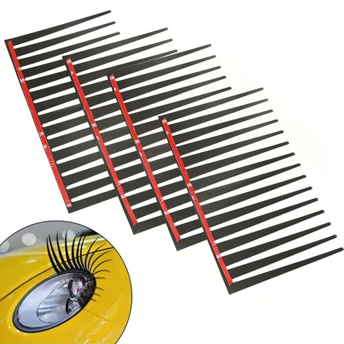 EQLEF Auto Wimpern Aufklebe 4 pcs 3d Wimpern Auto Dekorativer Aufkleber, Schwarze Wimpern für Auto Autoaufkleber ein Paar Autotattoo Auto-Wimpern der Träger-Auto-Styling-Scheinwerfer