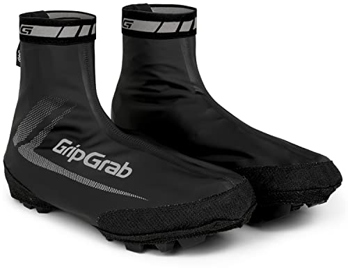 GripGrab Unisex – Erwachsene RaceAqua X wasserdichte MTB CX Gravel Bike Überschuhe Winddichte Leichte Aero Radsport Regenschutz Überzieher Fahrrad, Schwarz, L (42-43)