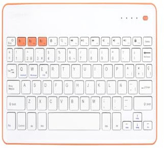 Silver HT - Teclado Inalambrico Wireless en español. Teclado para iPad. Teclado para PC. Teclado para Andoid. Teclado Blanco y Azul. Batería de Larga Duración.