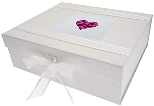 WHITE COTTON CARDS AZ-HPX Alphabetics, Large Keepsake Box, Pink Heart, White Board, Multi-Colour, 27.2 x 32 x 11 cm