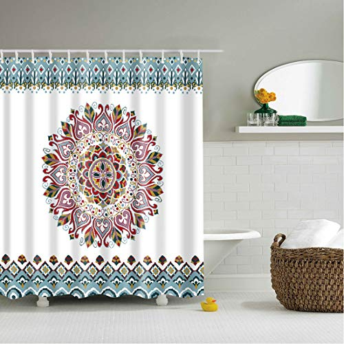 X-Labor Bunt Baum Duschvorhang 240x200cm Anti-Schimmel Wasserdicht Polyester Textil Stoff Badewannevorhang Shower Curtain (240 * 200cm (BxH), Mandala)