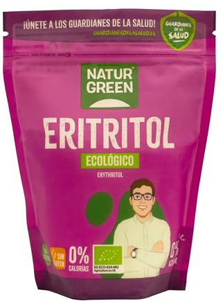 NaturGreen - Eritritol Bio, Natürlicher Süßstoff, Bio, Zuckerersatzstoff, Niedrige glykämische Index, 500 g