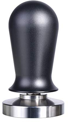 MATOW 53 mm kalibrierter Espresso-Tamper, kalibrierter Kaffeestampfer mit federbelastetem eloxiertem Aluminiumgriff, Edelstahl, flacher Boden, professioneller Espresso-Handstampfer