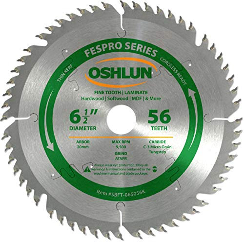 Oshlun SBFT-065056K ATAFR Sägeblatt mit 56 Zähnen für DeWalt DWS520 und Makita SP6000
