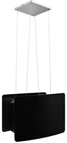 Festnight Cappa da Cucina ad Isola Sospesa LCD Sensore in Vetro Temperato Cappa Cucina Isola 37 cm Cappe Aspirante 756 m³/h 3 Livelli di Potenza Colore Nero