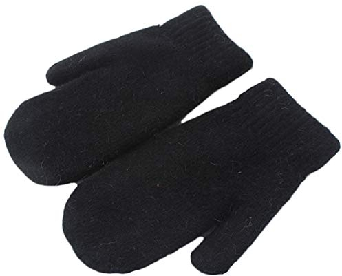 Insun Unisex Winterhandschuhe Strickhandschuhe Verdickte Warme Fausthandschuhe Schwarz Large