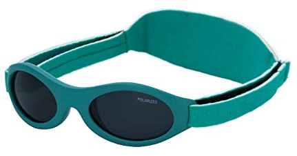 Kiddus Occhiali da sole Polarizzati Baby Premium. Bambino e Bambina. Età 0 mesi a 2 anni. UV400 100% protezione UV. Ponte nasale in Silicone morbido e fascia regolabile in Neoprene