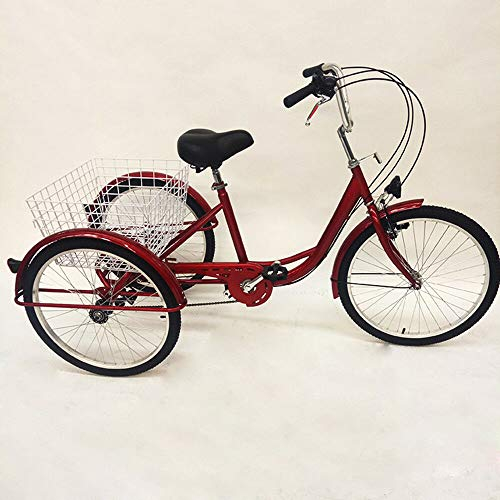 Dreirad Für Erwachsene 24 Zoll Zahnräder mit Einkaufskorb 6 Geschwindigkeit 3 Rad Fahrrad Mit Korb Und Lampe Für Kauf von Outdoor-Sportpicknicks