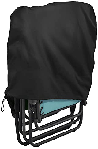 Ferocity Klappstuhl Schutzhülle 100 x 70 x 15 cm Gartenstühle Klappstühle Abdeckung Wasserdicht Staubdicht UV-Beständig für Gartenmöbel Deckchair Liegestuhl Klappbar, Schwarz [132]