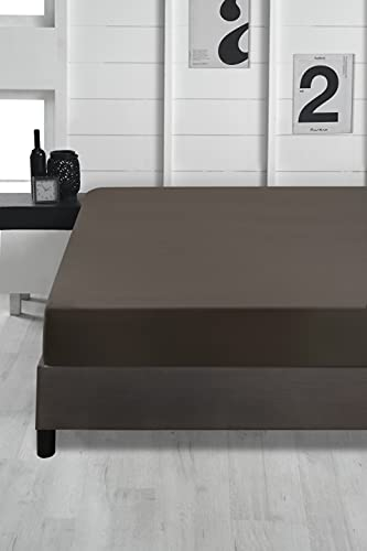 ABAKUHAUS Mikrofaser Spannbetttuch, 100% Mikrofaser, superweiches, einfarbiges, elastisches Bettlaken Umweltfreundliche Matratze mit tiefer Tasche Akzent Schlafzimmer Dekorativ, 140 x 200 cm, Braun