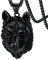 FaithHeart schwarz Herren Anhänger Nordischer Wolfkopf Amulette Anhänger Punk Wiking Stil Amulett Halskette mit Geschenkebox für Valentinstag Weihnachten